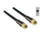 Preview: DINIC Premium SAT Koaxialkabel F Stecker auf Stecker, Dubai Range, vergoldete Stecker, schwarz, 2m